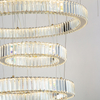 High-End Luxurious LED Crystal Stainless Steel Chandelier Six Circle Rings For Hotel Villa