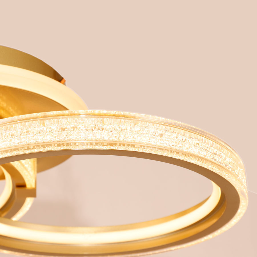 Modern Double Intertwined Acrylic Rings Ceiling Light For Indoor Decor