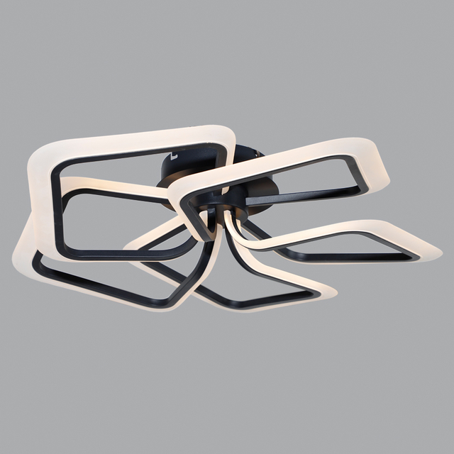 Artistic Design Square Combination LED Ceiling Lamp Six Heads Black Color 3000K