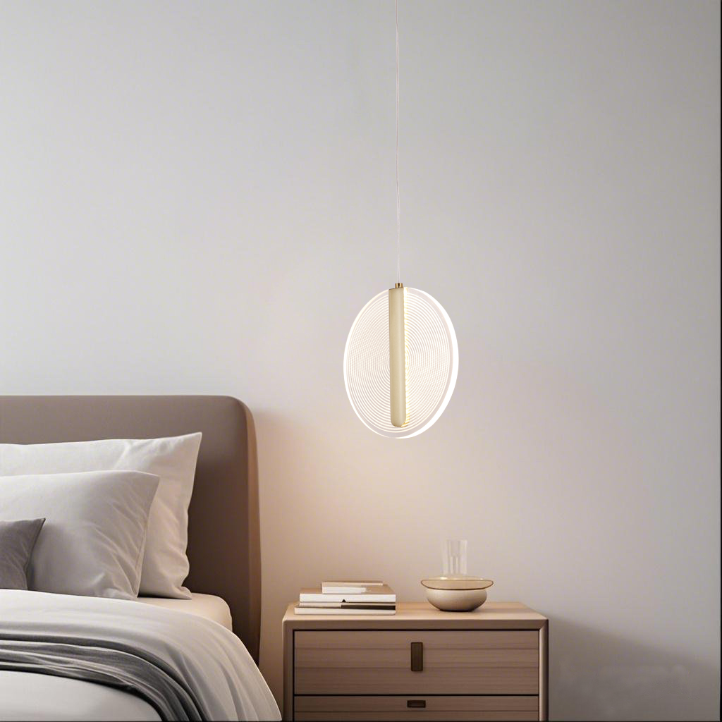 LED Round Panel Acrylic Small Pendant Light For Bed Side Decor 3000K/4000K/6000K