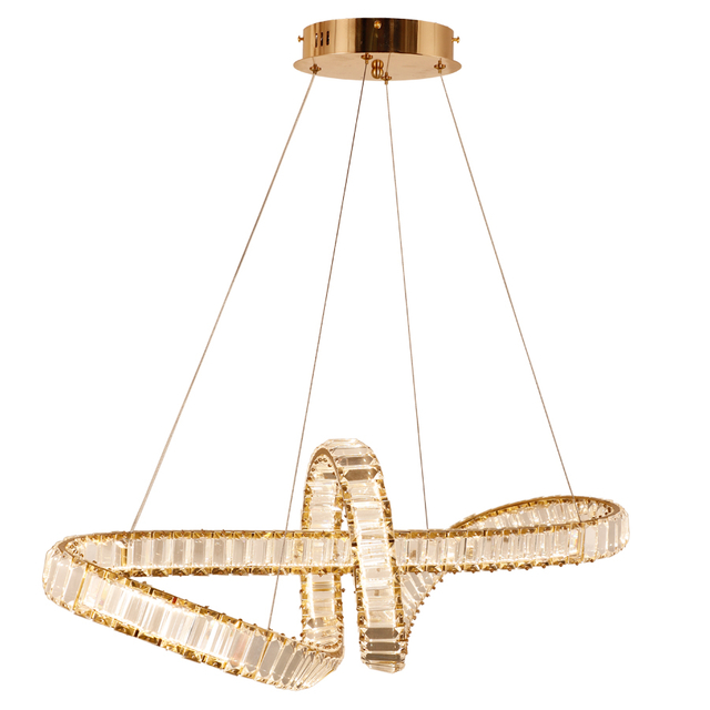 Luxurious Curved Crystal Chandelier With LED Lights Indoor Use