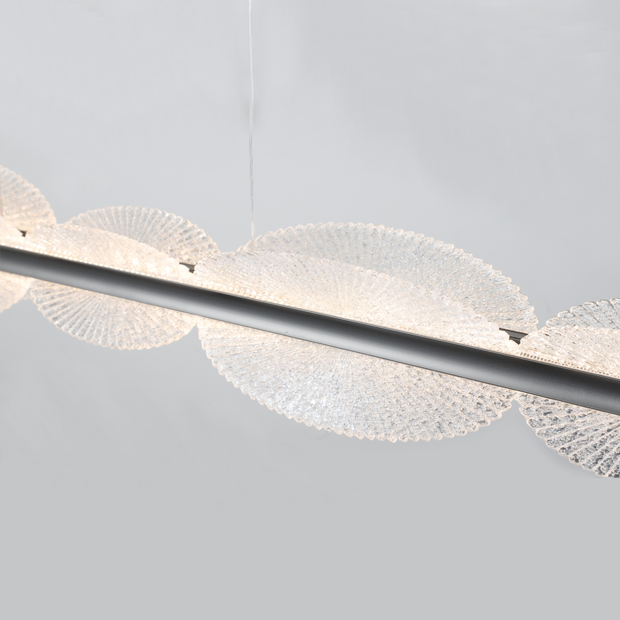 Contemporary Acrylic LED Chandelier, 3-Color Temperature, Horizontal Illumination