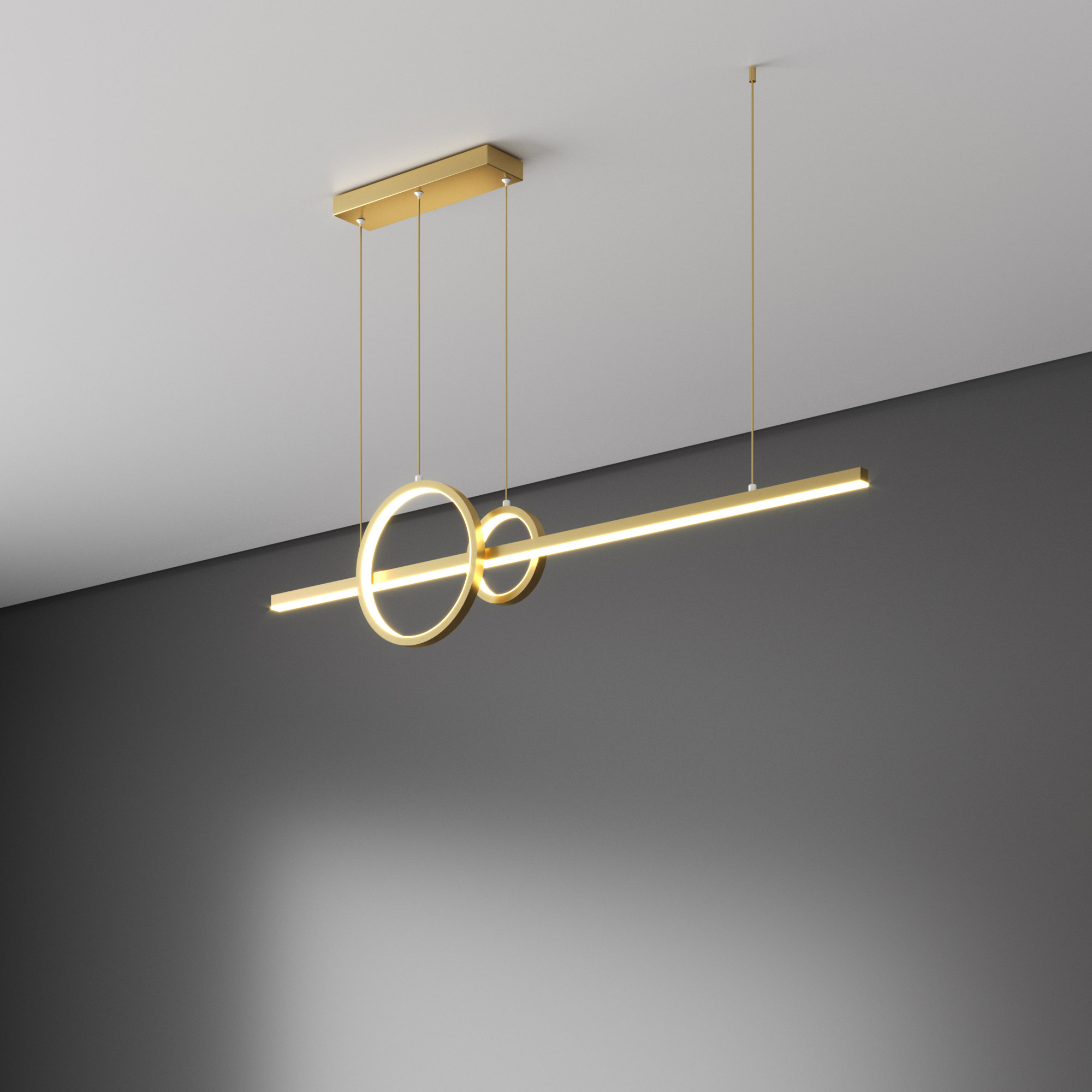 LED Aluminum Dinning Room Pendant Lamp Gold Color MT-LD1140-GD