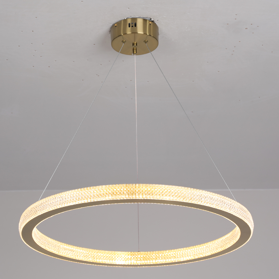 LED Aluminum Acrylic Circle Round Ring Pendant Light One Tier Bright From Two Sizes