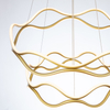 Aluminum Wave shaped LED Pendant Light Two Tiers Gold Color