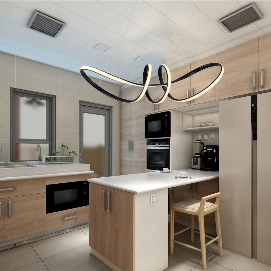 LED Luminaire Lighting Fixture Chandelier MT-LD8020-BK Rope-Twisted Pendant Light