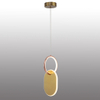 Modern LED Aluminum Double Rings Pendant Light Bedside Pendant Lamp Bronze Color Oval Finished 3000K