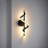 Modern Artistic LED S-Shaped & Spiral Aluminum Wall Light Bedside Wall Lamp Black Color