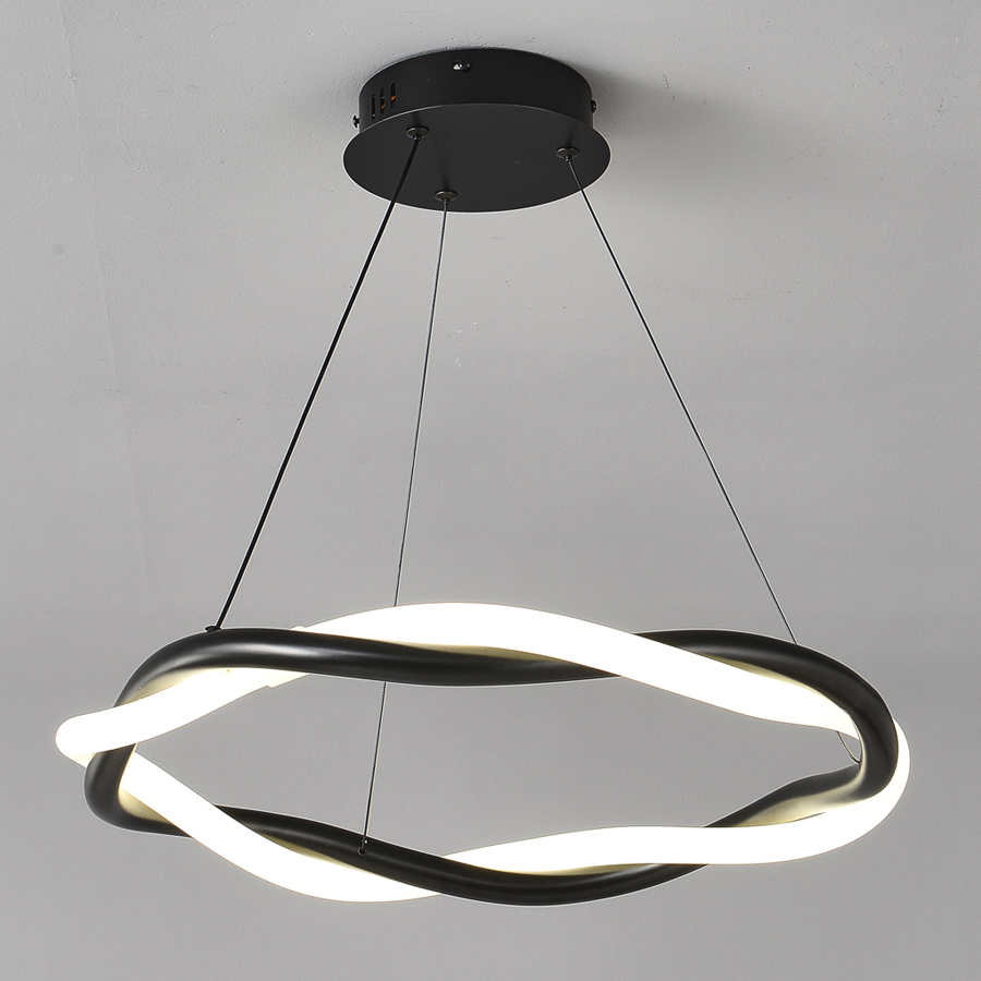 Modern LED Metal Silicone Twist Braided Pendant Light For Indoor Decor