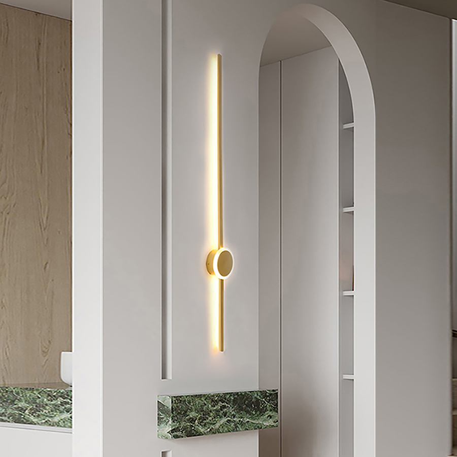 Modern LED Aluminum Straight Line Wall Light 3000K Middle Size