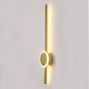 Modern LED Aluminum Straight Line Wall Light 3000K Gold Color