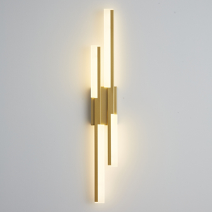 Modern Artistic LED Linear Straight Line Aluminum Acrylic Wall light Double Light