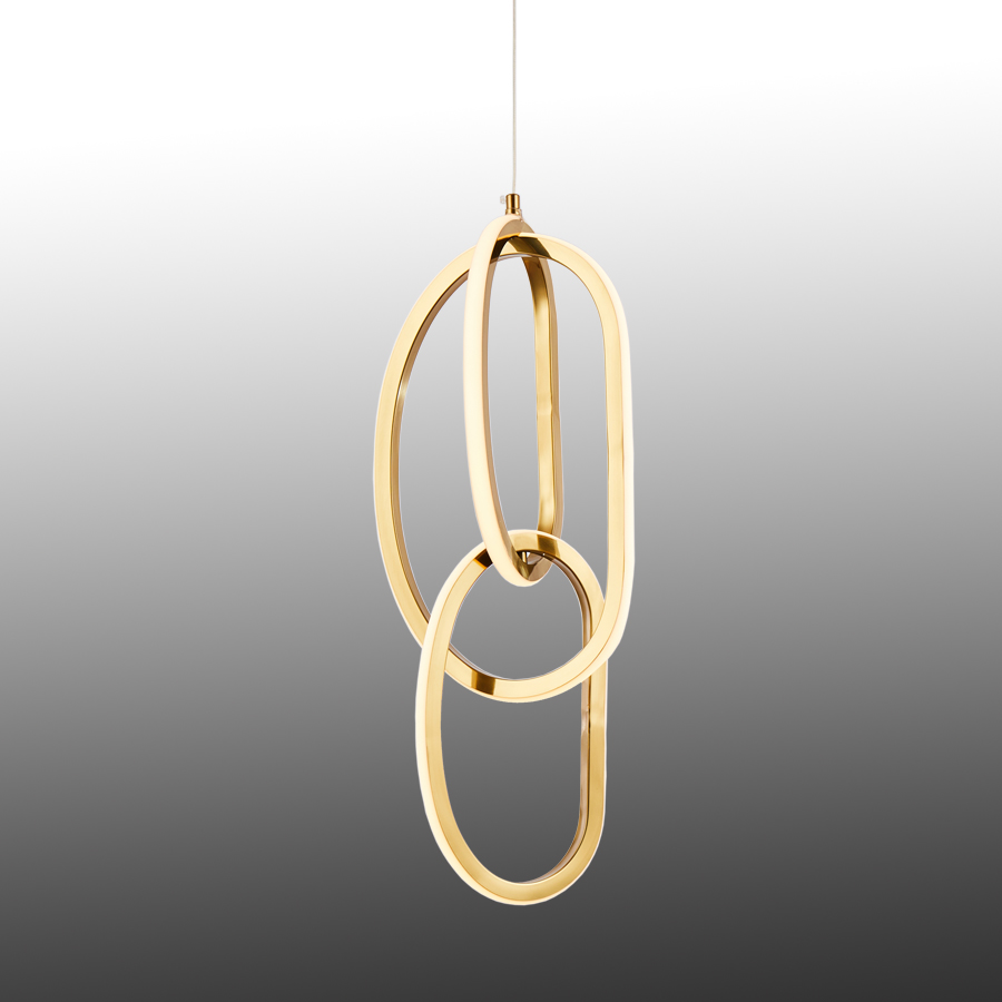 Modern Stainless Steel LED Chandelier Bean-Shaped Pendant Light Elegant Home Lighting