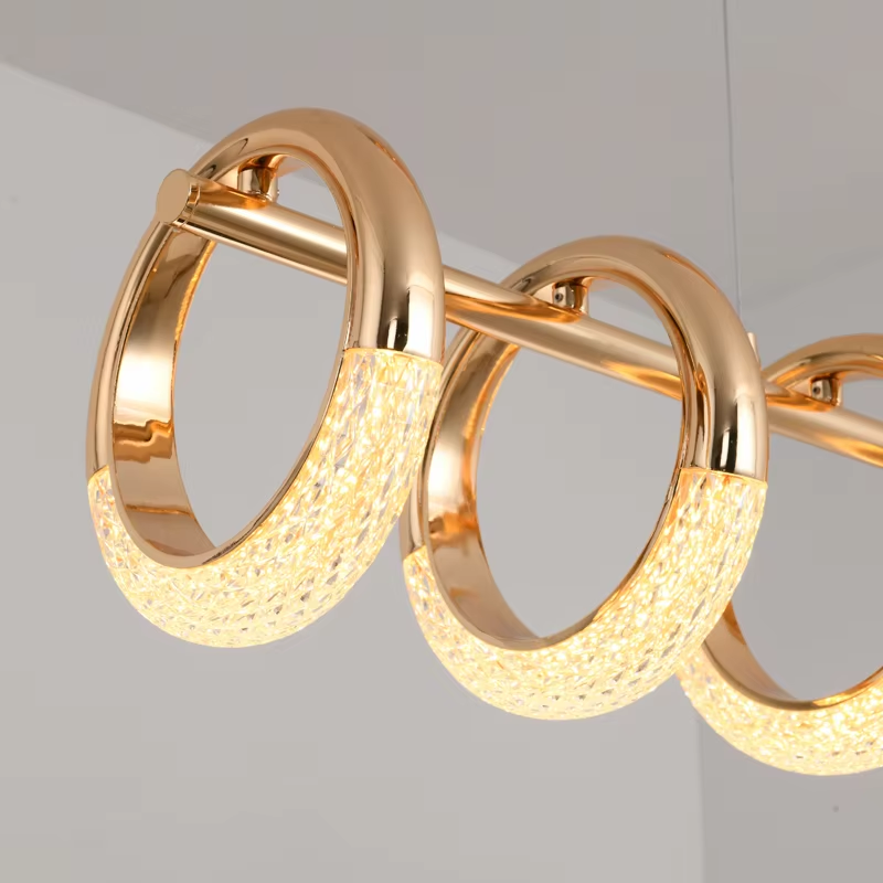  Acrylic Ring Horizontal Pendant Lamp Seven Heads Indoor Decorative Chandelier