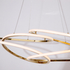 Horizontal Stainless Steel Gold Color Pendant Light Chandelier Large Design