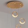  Acrylic Rings Suspended Pendant Light Chandelier For Staircase Decor