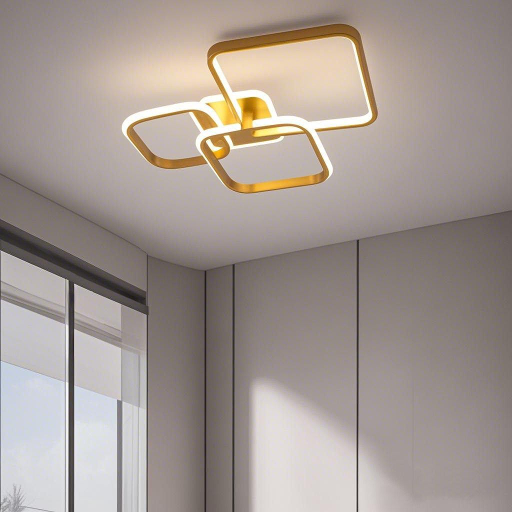 Modern Square Aluminum Acrylic Silicone Ceiling Light For indoor Decor
