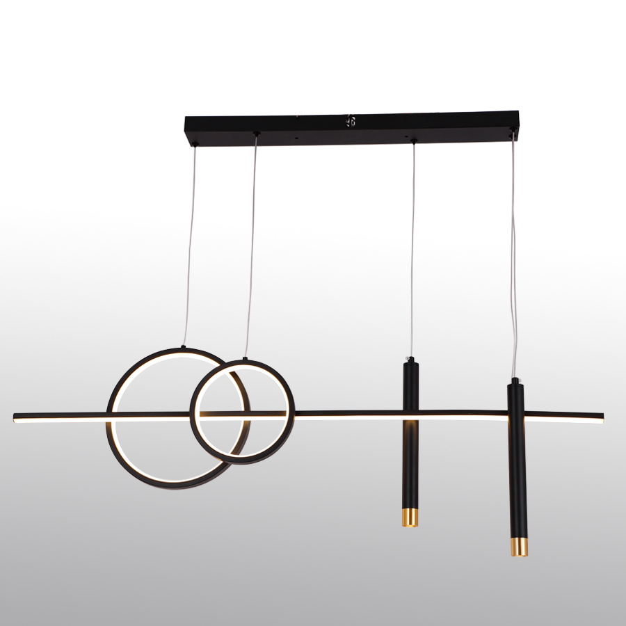 Black Artistic Aluminum Pendant Light Chandelier For Dining Room