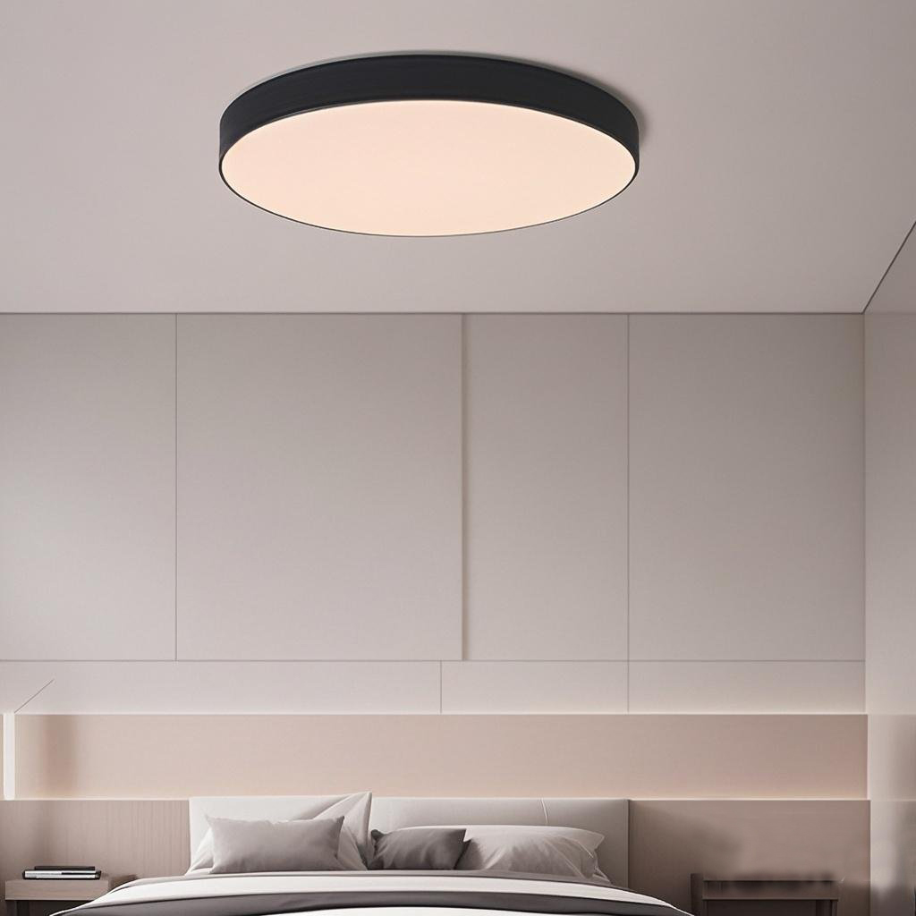 Contemporary Simple LED Flush Mount Ceiling Light Plastic Three Colors Tempreture