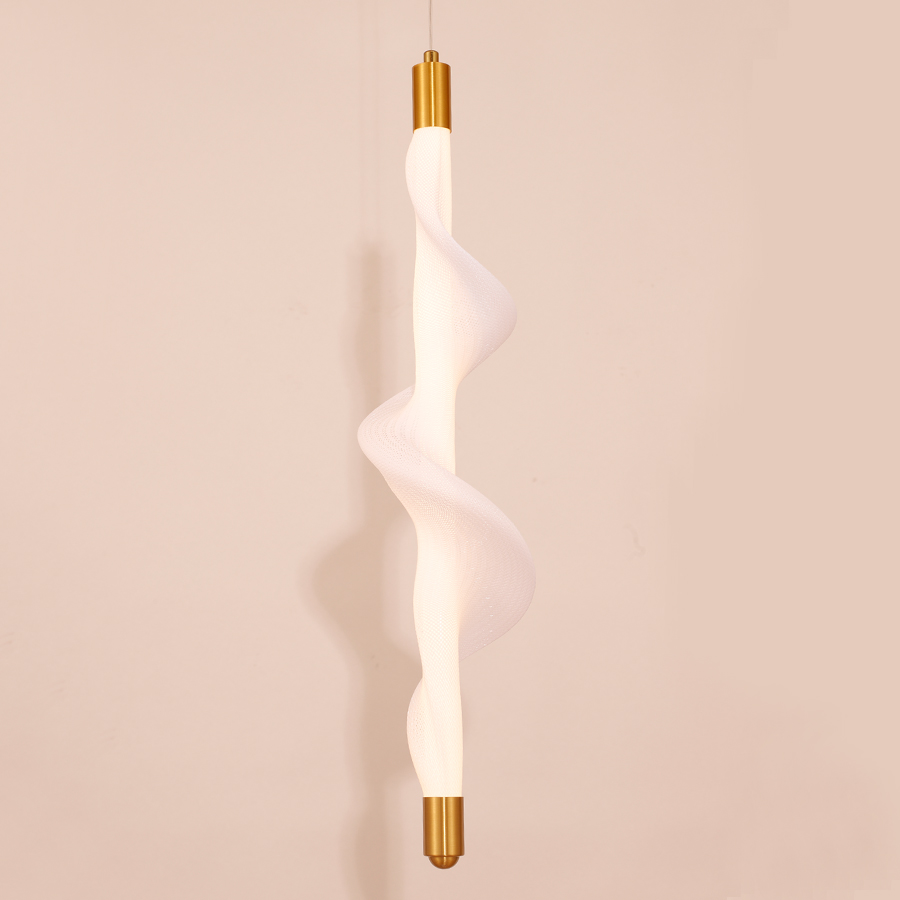 Spiral Mesh Fabric Silicone LED Small Hanging Pendant Light