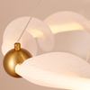 Round Circle Mesh Fabric Silicone LED Pendant Chandelier For Living Room