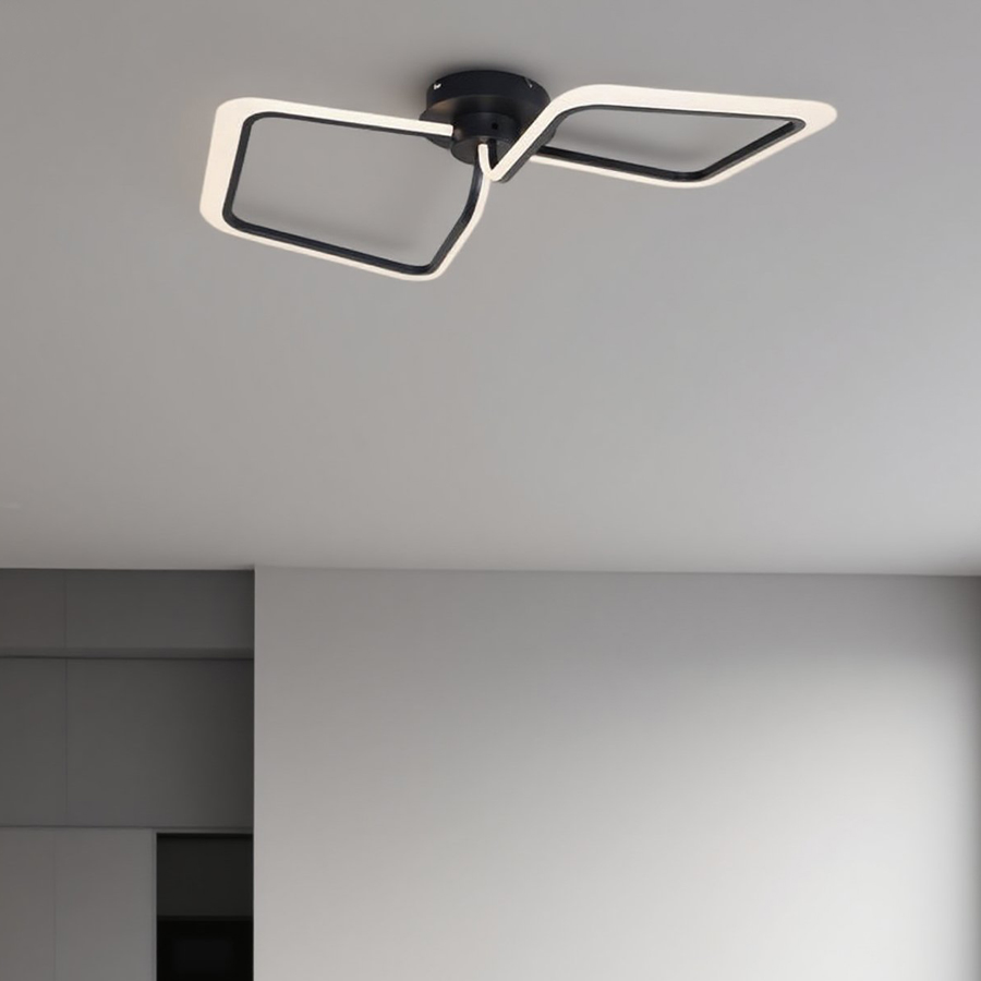 Artistic Design Combination LED Ceiling Lamp Black Color 3000K