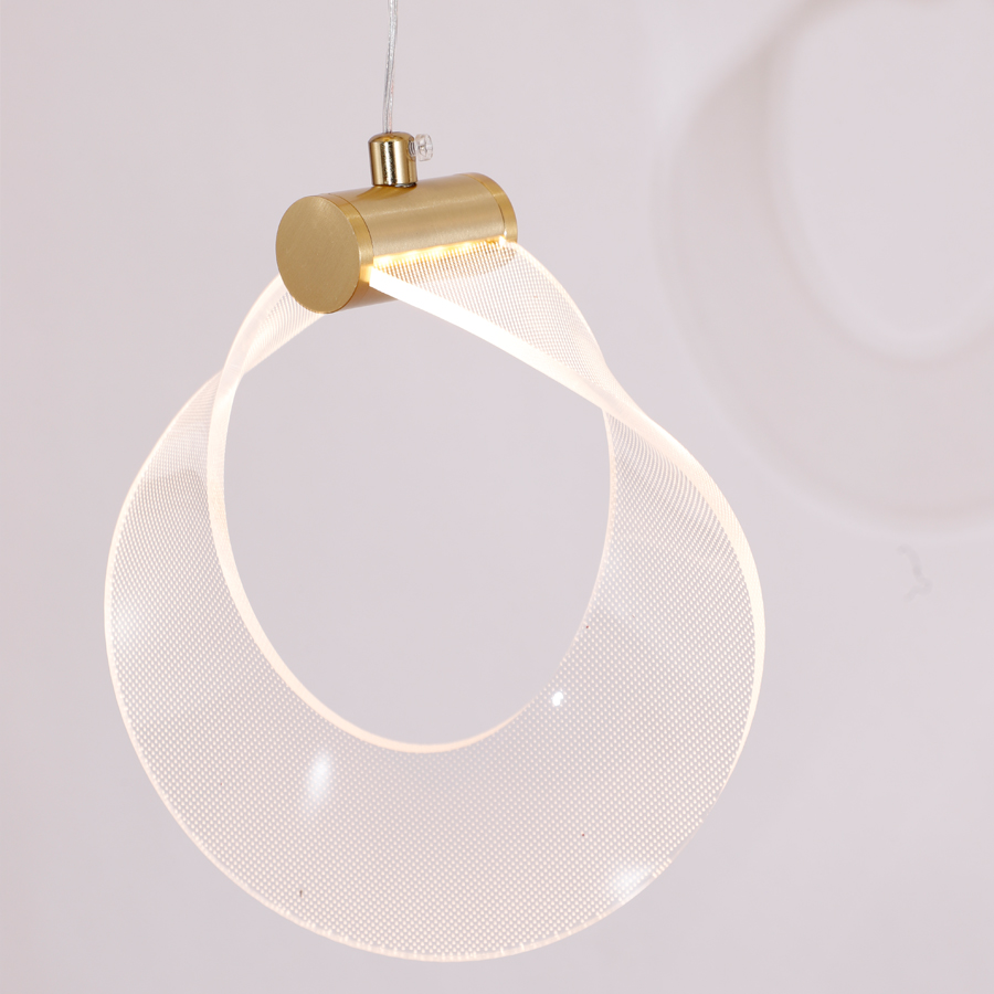 LED Circular Acrylic Small Pendant Light For Bed Side Decor 3000K/4000K/6000K