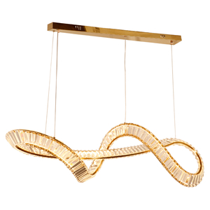 Elegant Curved Crystal Chandelier with LED Lighting Large Size Ideal For Indoor