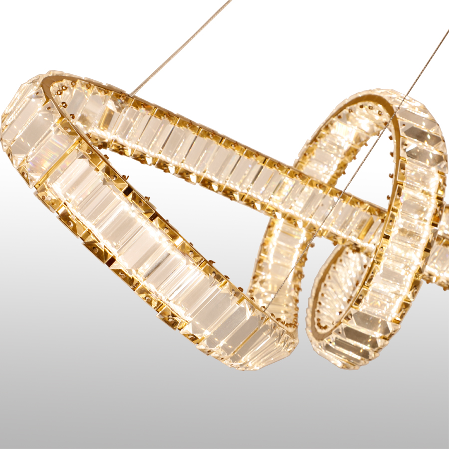 Luxurious Curved Crystal Chandelier With LED Lights Indoor Use