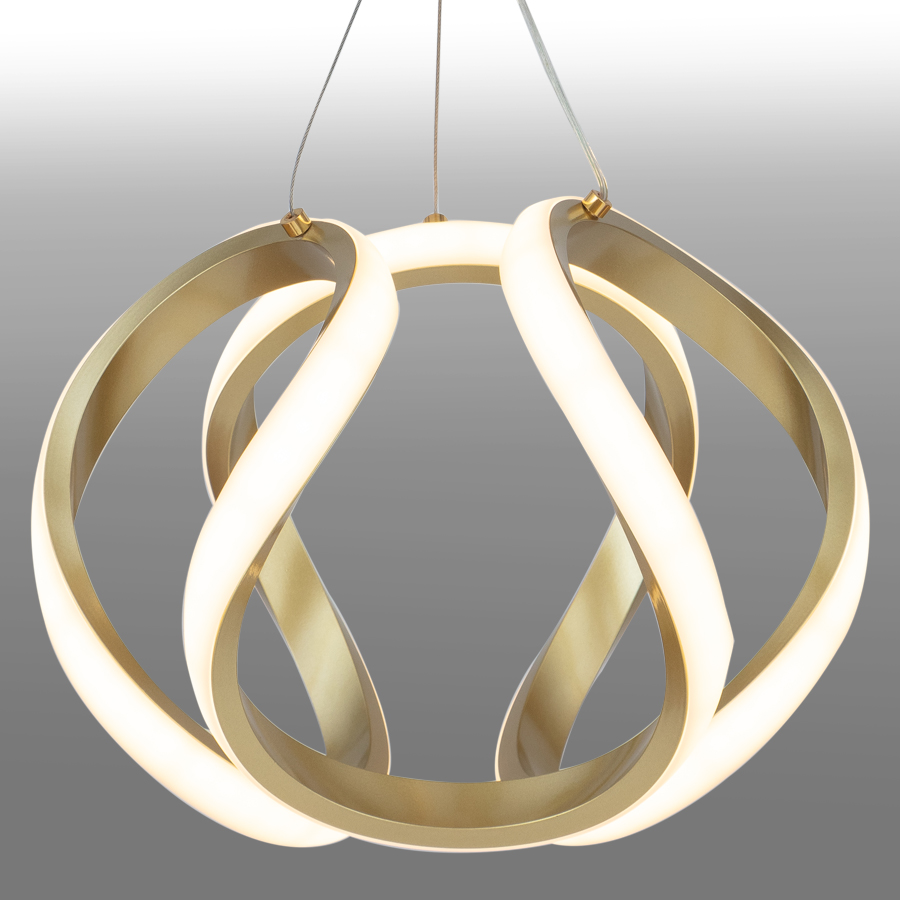 Modern Aluminium Curved Led Chandelier Luminaire