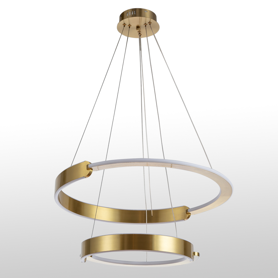 LED Aluminum Circle Round Pendant Light Bronze Color Two Tiers