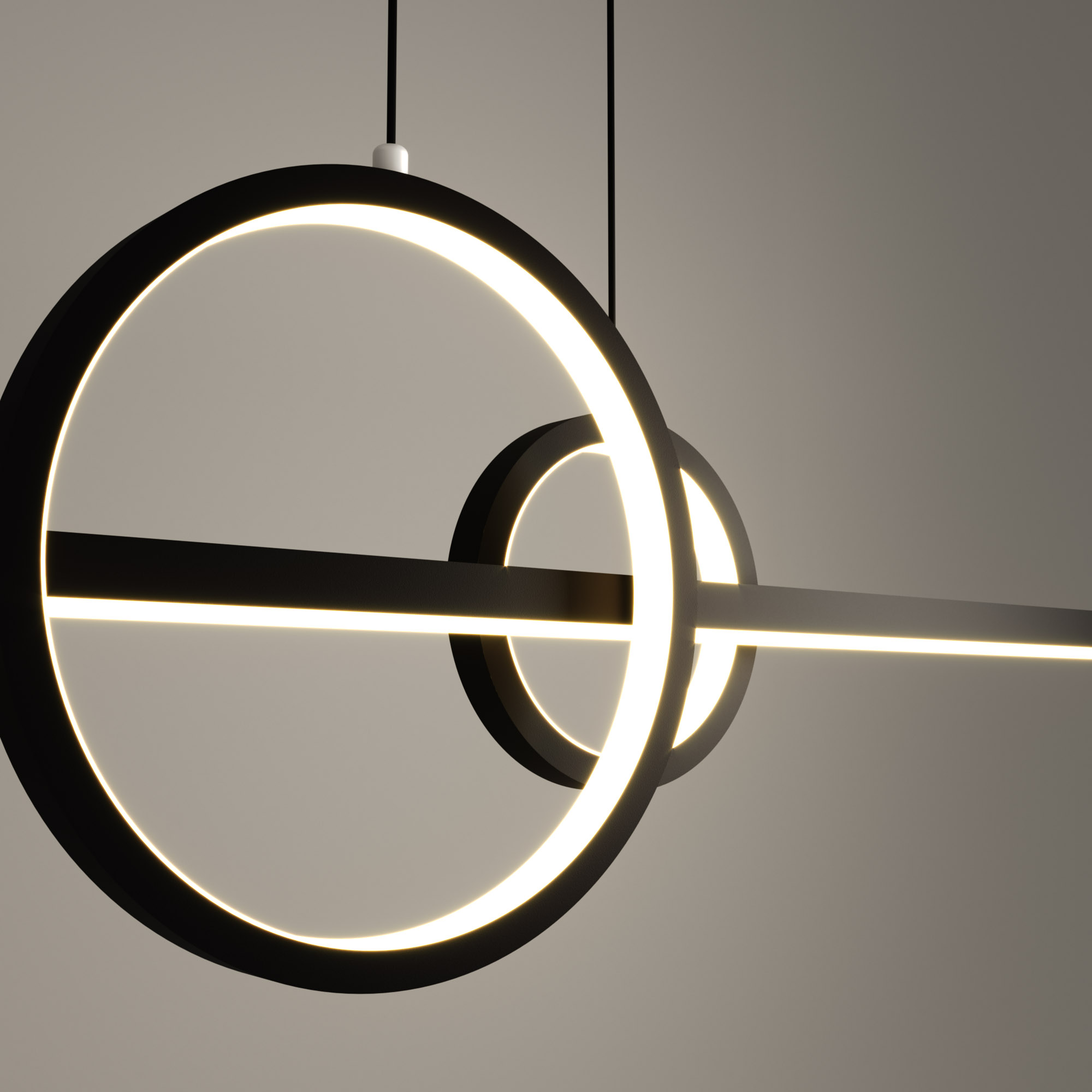 LED Aluminum Dinning Room Pendant Lamp Black Color MT-LD1140-BK