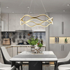 Aluminum Wave shaped LED Pendant Light Gold Color
