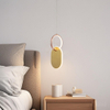 Modern LED Aluminum Double Rings Pendant Light Bedside Pendant Lamp Bronze Color Oval Finished 3000K