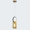 Modern LED Aluminum Ring Square Pendant Light Bedside Pendant Lamp Bronze Color 3000K