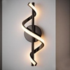 Modern Artistic LED S-Shaped & Spiral Aluminum Wall Light Bedside Wall Lamp Black Color