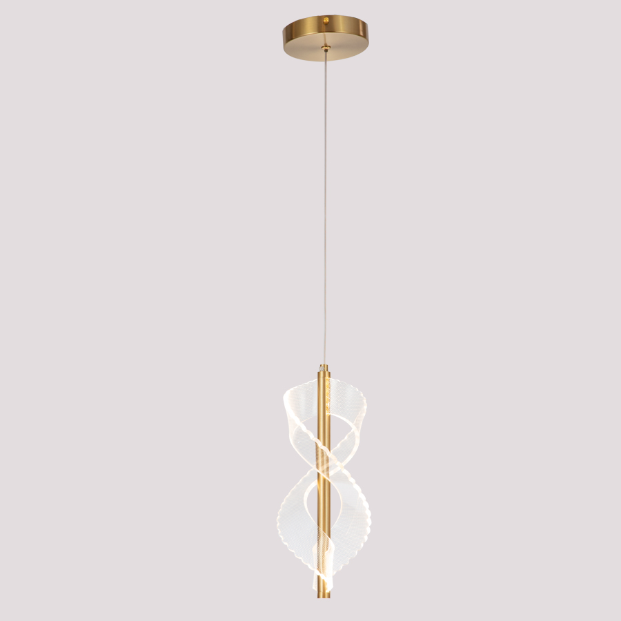 Double Helix Acrylic LED Aluminum Small Pendant Light For Home Dec