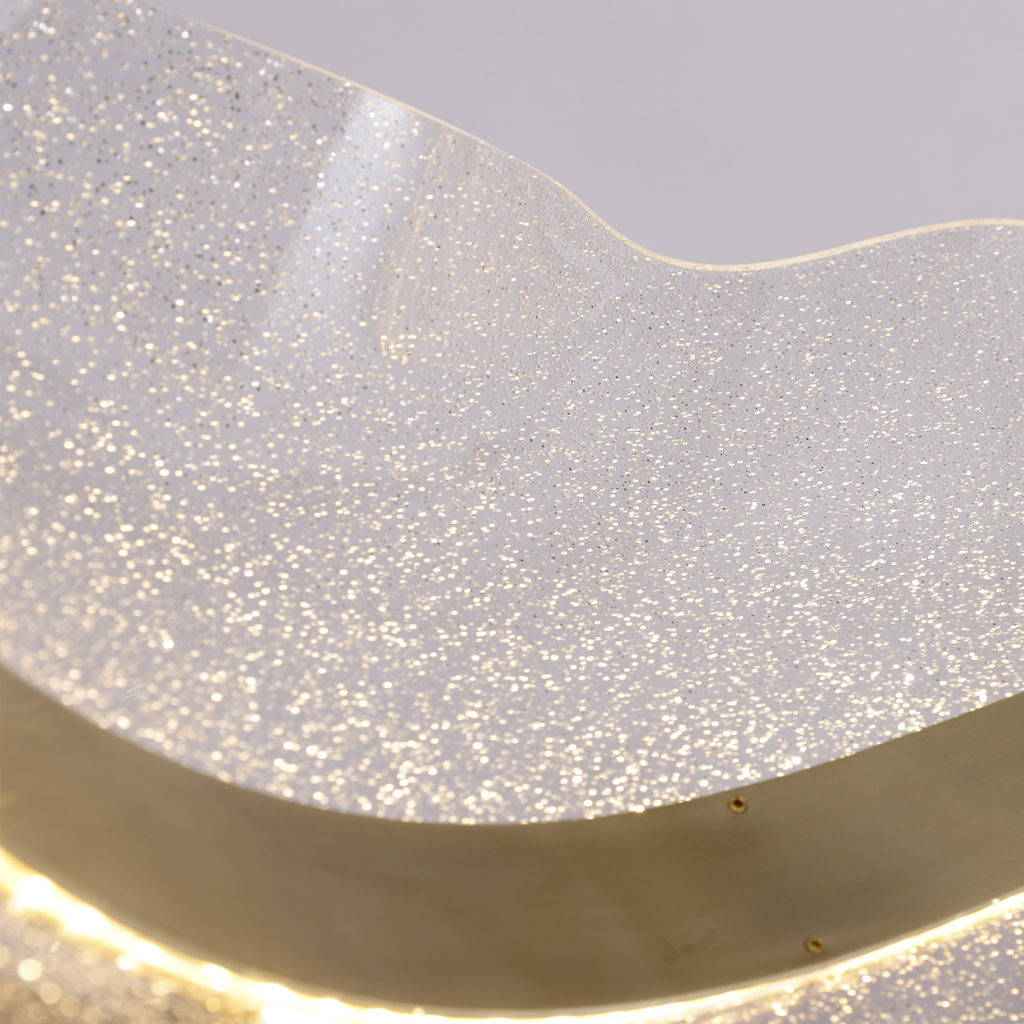 Big LED Wave Aluminum Acrylic Suspended Pendant Light 3000K Chandelier