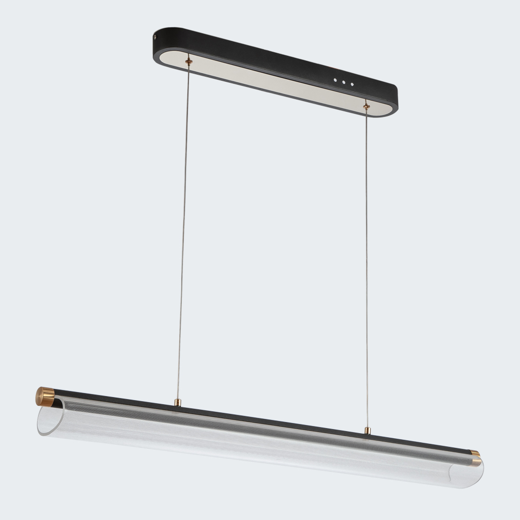 LED Aluminum Acrylic Striaight Tube Pendant Light LED line Chandelier 3000K For Dining Room