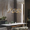Modern Circles Horizontal LED Chandelier Stainless Steel Finished