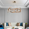 Modern Stainless Steel LED Chandelier Bean-Shaped Circle Pendant Light Elegant Home Lighting