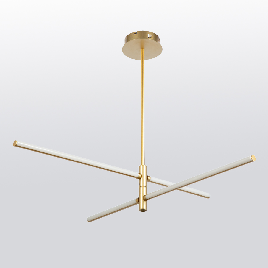 Modern LED Aluminum Straight Lines Pendant Light Gold Color Adjustable Angles