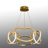 Modern Stainless Steel LED Chandelier Bean-Shaped Circle Pendant Light Elegant Home Lighting