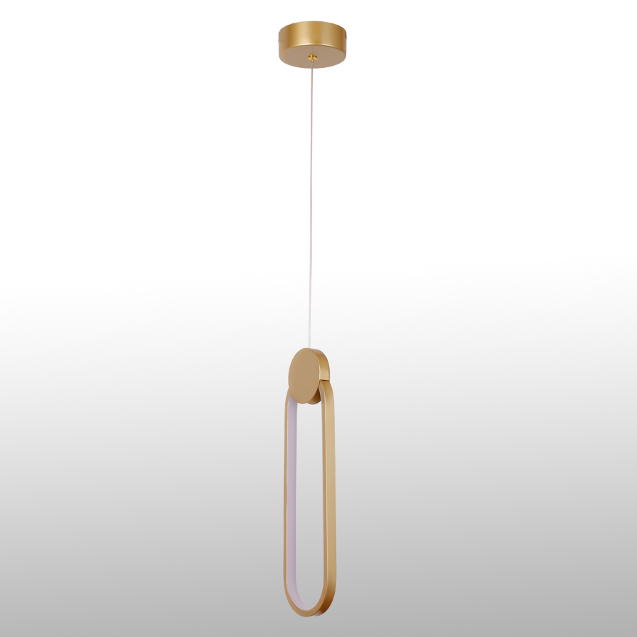 Modern Aluminum LED Pendant Light Oval Shape Energy-Efficient Hanging Lamp