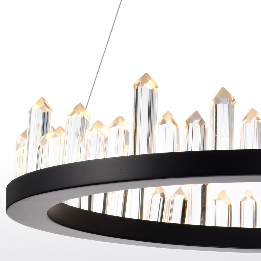 Elegant Magnetic Crystal Rod Pendant Light Black Color Indoor Decorative Fixture Perfect For Home Decor 