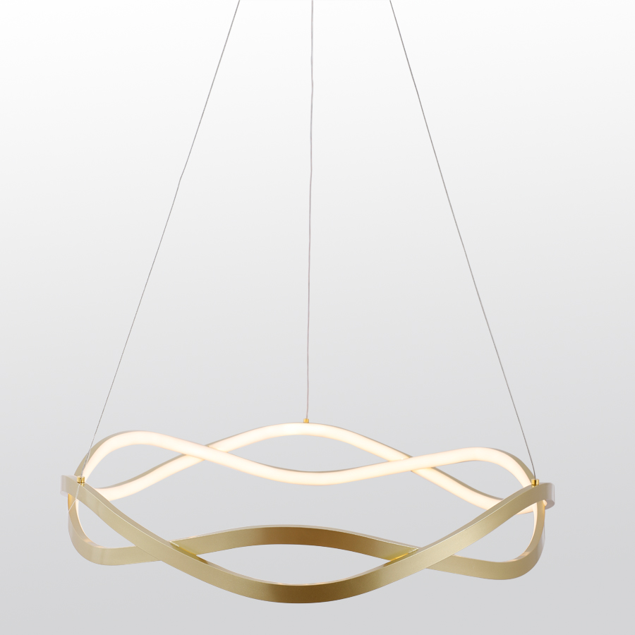 Circular Wave-Shaped Aluminum Pendant Light Chandelier For Indoor House