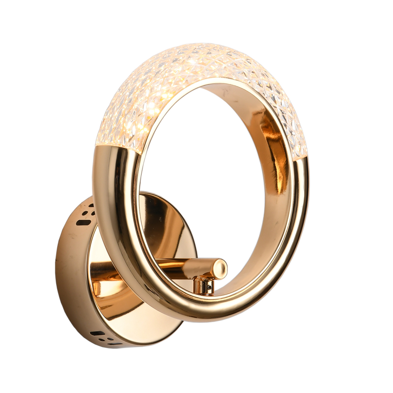 Nice Circle Ring Crystal Glass Wall Light For Wall Decor