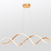 Horizontal Wave-Shaped Curve Design Plated Gold Aluminum Pendant Light