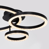 Modern Three Rings Black Aluminum Ceiling Lighting With Transparent Acrylic