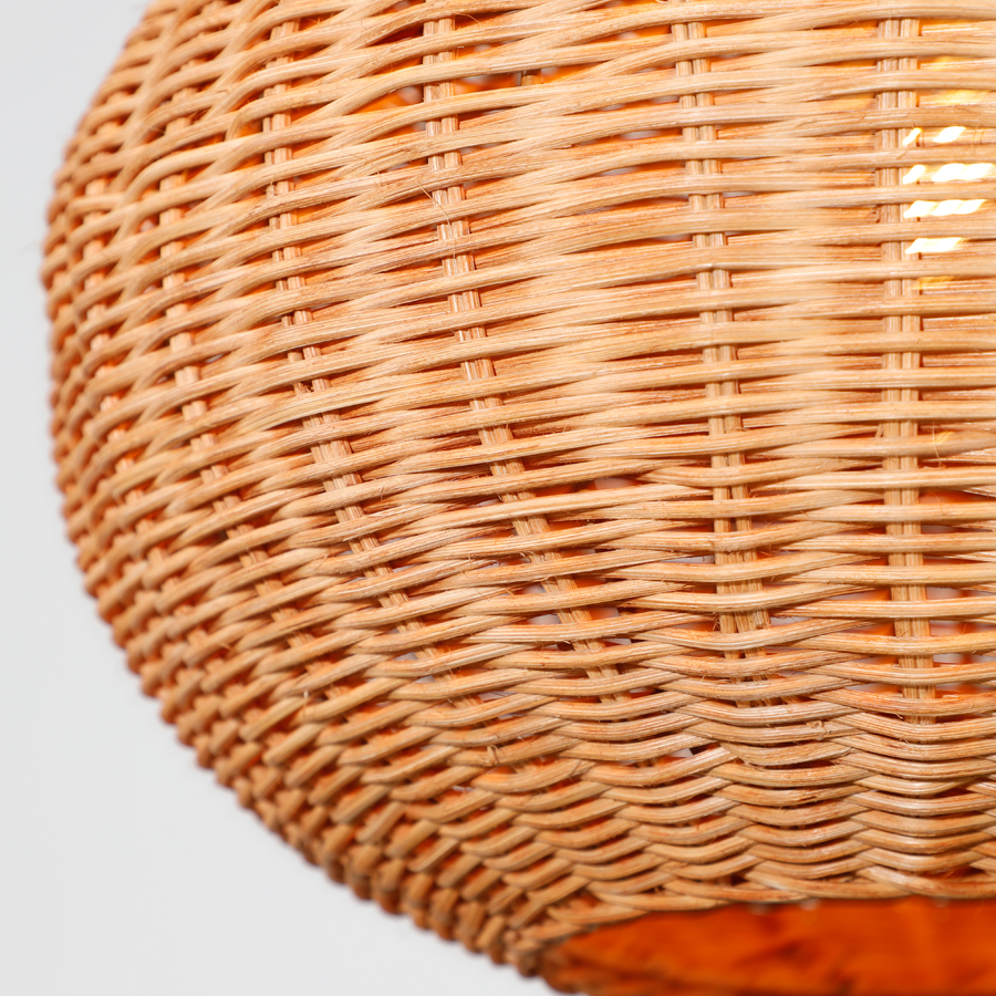 Rustic Countryside Style Handwoven Round-Shaped Pendant Light WithvE27 Socket Fixture